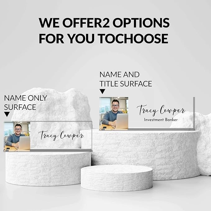 Desk Name Plate Personalized, Custom Name Plate for Desk, Acrylic Desktop Accessories, Office Gift & Decor for Women Men, Teacher Nurse Boss Employee Appreciation Gifts