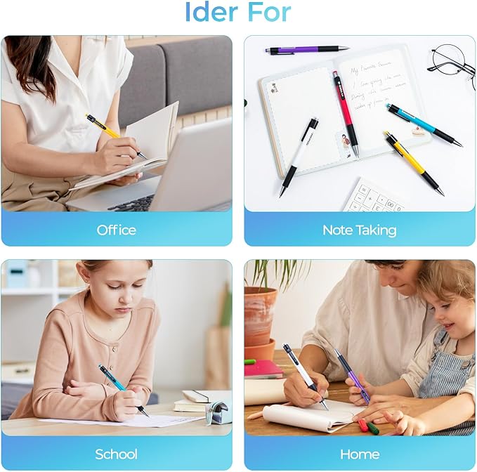 M&G 8 Pcs Retractable Ballpoint Pens, 0.7mm Medium Point Black Ink Ballpoint Pens Smooth Writing Large Capacity Pens for School & Office