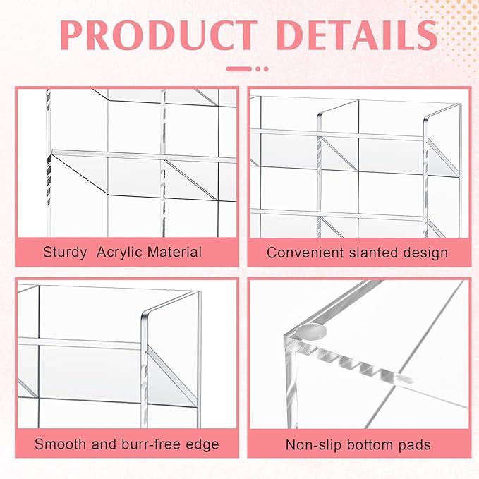 Acrylic Pen Organizer Storage for 300 Markers Vertical Marker Organizer Acrylic Pen Display Holder for Office Desk Desktop Stationery Pencil Storage, Clear, 15 x 4 x 12.4 Inch