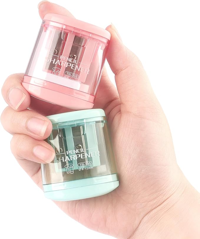 4 Pack Pencil Sharpeners Manual Dual Holes Compact Colored Handheld Pencil Sharpener for Kids, School, Office