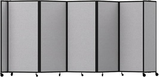 Versare Room Divider 360 Portable Wall Partition | Folding Panels | Large Freestanding Divider | Locking Wheels | Temporary Room Separator