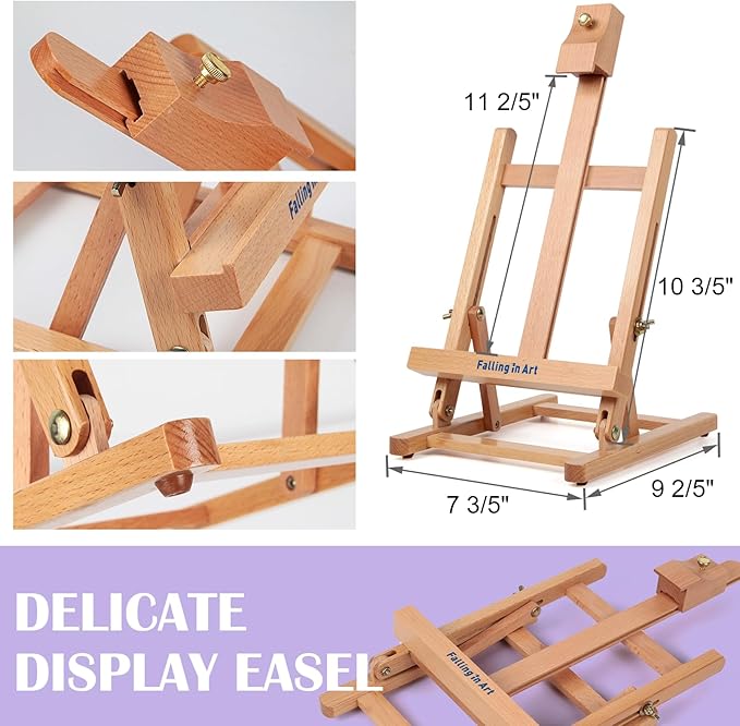 Falling in Art 46 Pcs Acrylic Paint Set with Table Easel, Art Painting Kit with Acrylic Paints, Canvas Panels, Paintbrushes, Canvas Supplies Kit for Kids, Adults, Beginners, and Artists, Purple