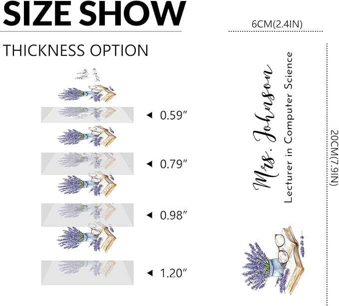 Teacher Desk Name Plate Personalized, Custom Name Plate for Desk, Acrylic Desktop Accessories, Office Gift & Decor for Women Men, Teacher Nurse Boss Employee Appreciation Gifts