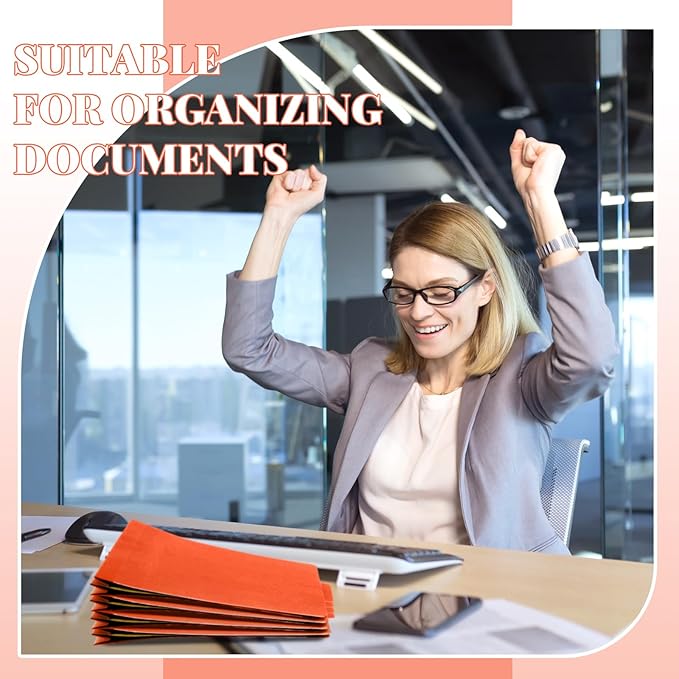 48 Pcs Classification Folders Letter Size, 2 Divider Pressboard File Folders with 3. 5 Inch Expansion, 2 Prongs Fastener, Heavy Duty Office File Organizers for Teachers, Medical (Orange)