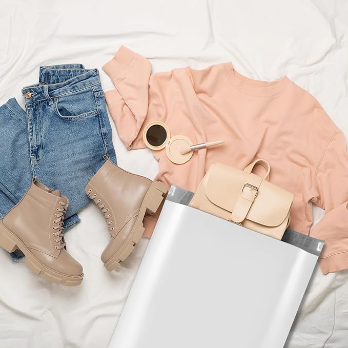 Metronic Large Poly Mailers 17.7x22” 50 Pack Bulk,Shipping Bags for Clothes,Strong Self Adhesive Shipping Envelopes for Small Business,Waterproof Mailing Envelopes for Packaging White