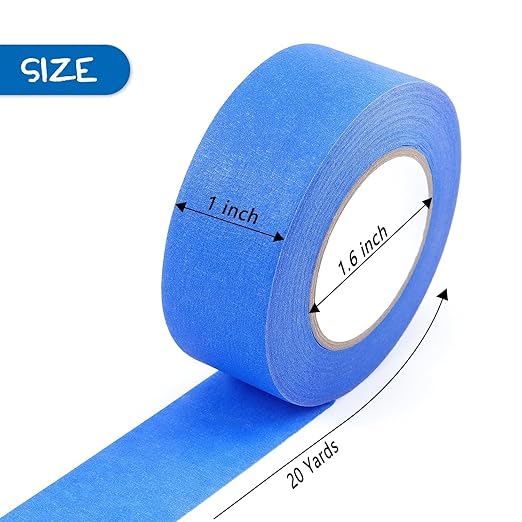 Blue Masking Tape 1 Inch X 20 Yards, 8 Rolls, 160 Yards in Total, Masking Tape for DIY Artist Craft Arts, Decoration, Drafting