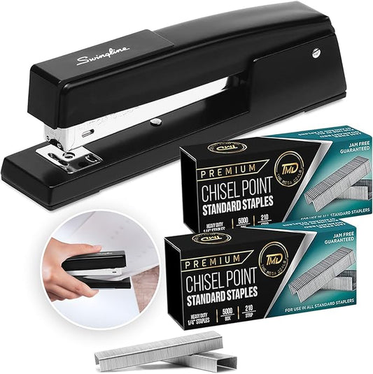 The Mega Deals Stapler Value Pack Includes 1 Staplers for Desk, 2 Pk. Staples - 1/4'' Staples Standard, 1 Black Staplers Office Heavy Duty Classic Stapler Great for Office and Home Use (B0B13PHF7Z)