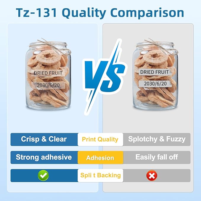 Label Maker Tape Clear TZe TZ Tape 12mm 0.47 Laminated TZe-131 Replacement for Brother P-Touch Label Tape Black on Clear TZe131 for Ptouch PT-D220 D210 H110 1180 1280 1890 Refills, 4-Pack