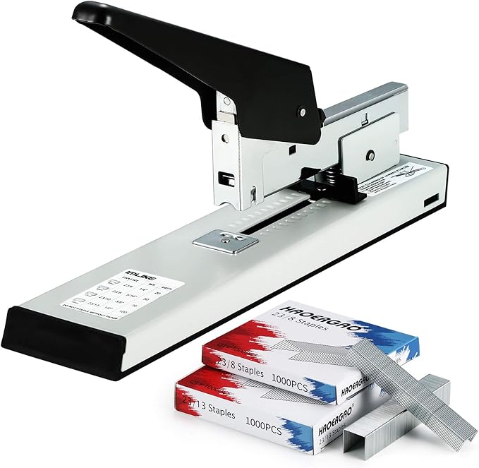 IMLIKE Heavy Duty Stapler with 2000 Staples: 100 Sheets High Capacity Manual Office Stapler, Metal,Jam Free,for Paper Binding, Include 23/8 & 23/13 Staples Each 1000PCS