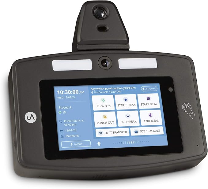 uAttend Touch-Free Voice Control and Facial Recognition Time Clock with Temperature Reader (DR2500)