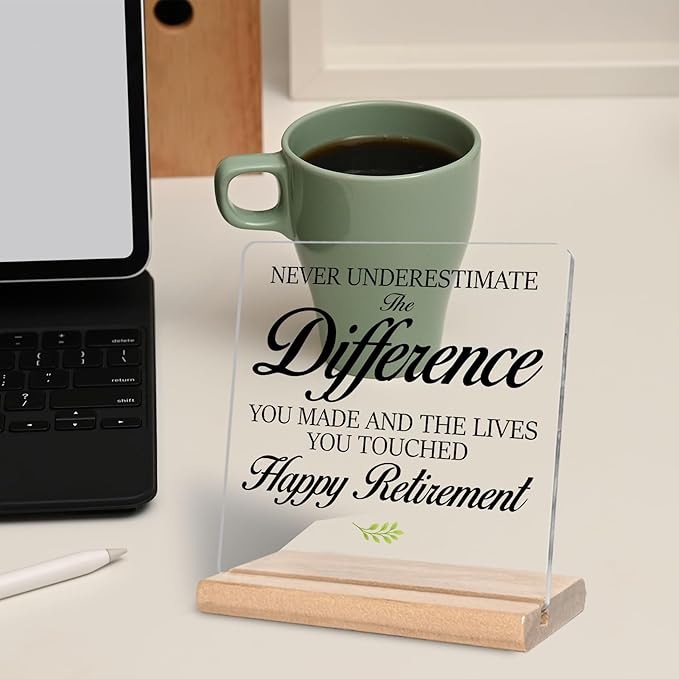 Retirement Gifts for Coworker, Difference Maker Definition Acrylic Plaque Sign, New Job Going Away Farewell Coworker Leaving Gifts, Thank you gift for Boss Leader Colleague Friends Principal Teacher