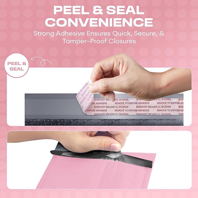 Light Pink Large Poly Bubble Mailers 9.5x14.5 inch #4 | Self Seal Padded Envelopes Cushioned Bubble Mailer | Usable Size 9.5x13.5 | WaterProof | Lightweight mailing Shipping Bags | 200 Pack Bulk
