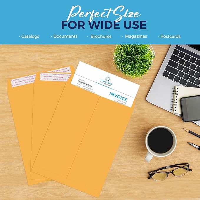 ACSTEP Manila Envelopes Self Seal 9 x12 100pack, Yelllow Manilla envelopes 9x12 for Mailing, Catalog