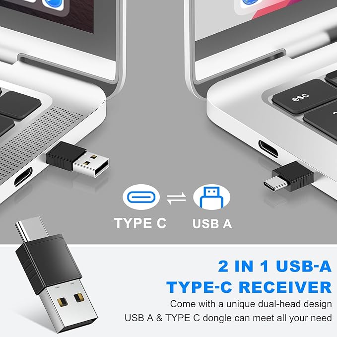 DinoFire USB C Rechargeable Presentation Remote with Red Light,Wireless Preseter PPT Slide Clicker Advancer for MacBook Laptop Computer