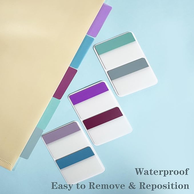 ELII 500 PCS Sticky Index Tabs 2 Inch Book Tabs,Page Markers File Tabs Self Adhesive, Labels for Pages Notebooks