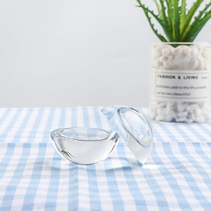 SWTHONY 2pcs 2.4inch Crystal Dome Magnifying Paperweight, Reading Magnifier Glass Paper Weights for Outdoor Events, Office Desk