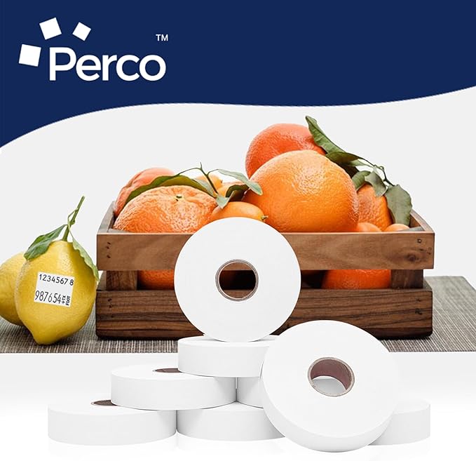 Perco White Pricing Labels for Monarch 1136 - 3 Sleeves, 24 Rolls Value Pack - 42,000 Labels with Ink Rolls Included
