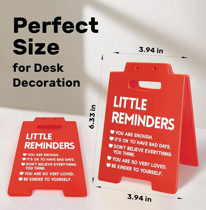 Little Reminders Desk Sign – Funny Office Decor for Work, Daily Affirmation Desk Accessories, Motivational Gift for Coworkers, Teacher Office Decor for Women