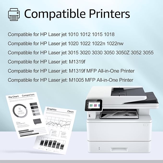 greencycle Q2612X (3000pages) 12A q2612A High Yield Toner Replacement Compatible for HP 12X Black Toner Cartridge Laserjet 1018 1020 1022 3015 3050 3055 M1319F Printer Ink Cartridge (4PCS)