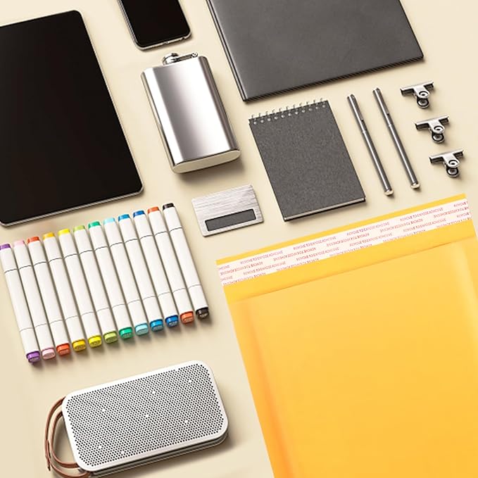 Kraft Bubble Mailers 8.5x11inch 25Pack Yellow Self-Seal Padded Envelopes Bubble Opaque Padded Mailers Shipping Bags for Small Businesses to Package and Mail Jewelry, Electronic Products