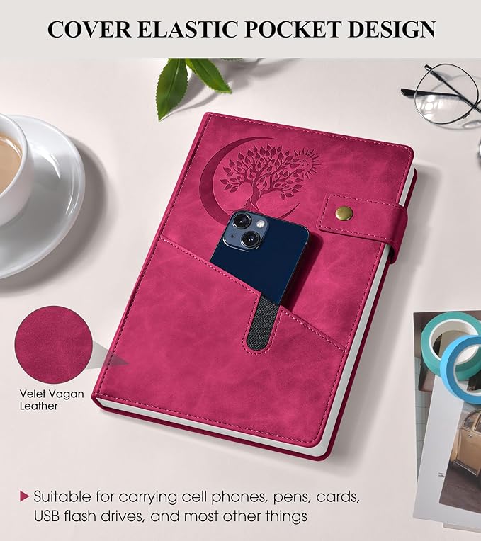 365 Page Thick Lined Journal Notebook for Men Women, A4 Large Leather Journals for Writing, Hardcover Notebooks for Work, School, Note Taking, Business, Travel Diary, College Ruled 8.5" x 11"