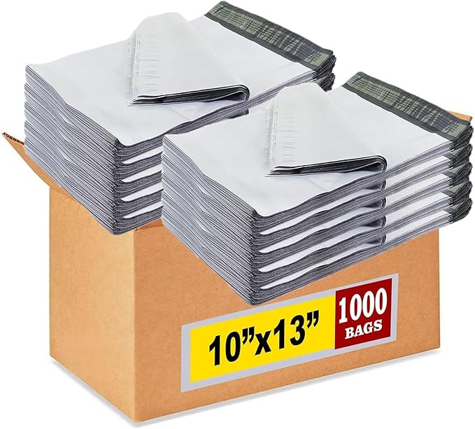 iMBAPrice 1000 - 10x13 Premium Matte Finish White Poly Mailers Envelopes Bags (iMBA-4PM-1000)