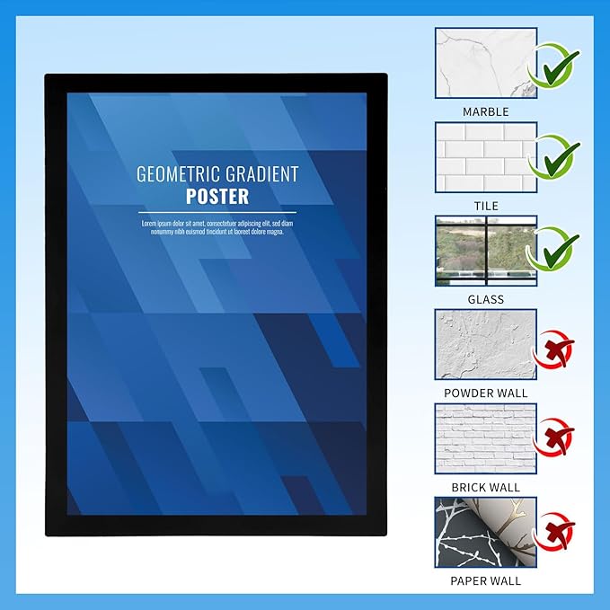 Inpack Magnetic Sign Holder 8.5 x 11, Self-Adhesive Magnetic Frames For Wall, Magnetic Picture Frame Document Holder with Clear PVC Cover for Office Home Store Restaurant (12 PACK)