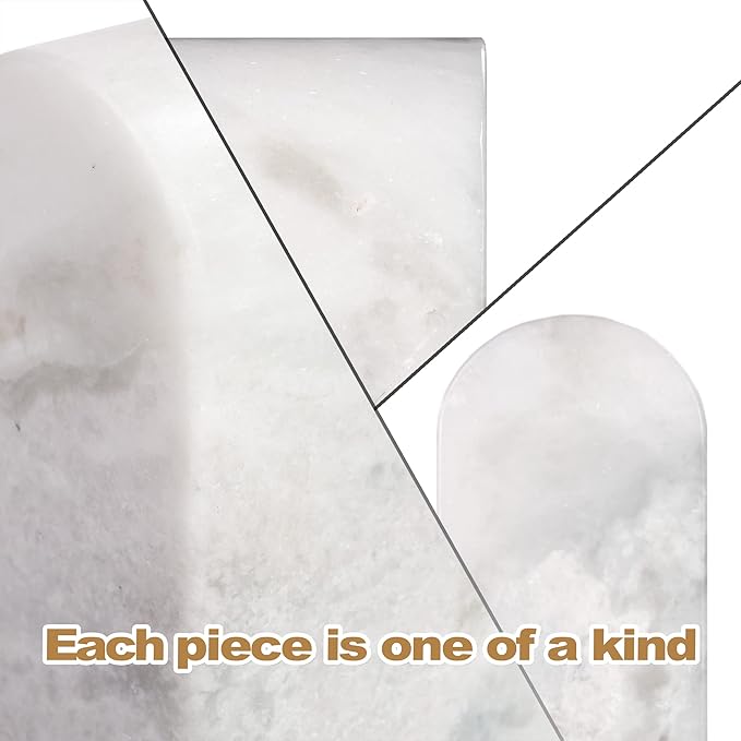 Koville African Natural Marble Bookends for Shelves, Non-Slip Book Ends, 13LBS Ultra Heavy Duty Marble Book Holder Organizer, Apartment Decor for Movies/CD/Video Games(Namib Fantasy)