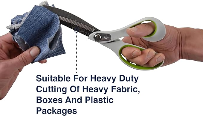 Westcott 9-Inch CarboTitanium Heavy Duty Fabric Scissors with Soft Bent Handle and Serrated Blade, Ideal for Sewing, Crafting, and Utility Fabrics