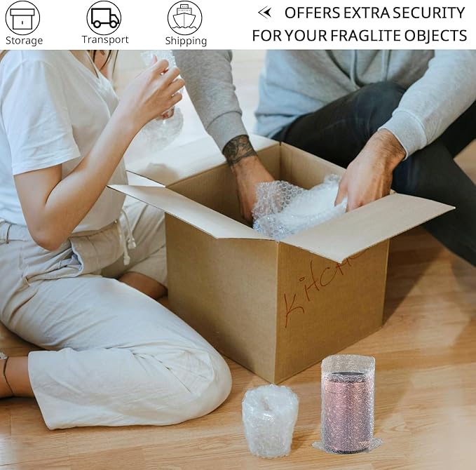 200Pcs 5" x 6" Bubble Out Bags Pouches Clear Bubble Pouches Wrap Bag for Shipping, Double Walled Bubble Cushioning Bags for Packing, Moving, Shipping, and Storage