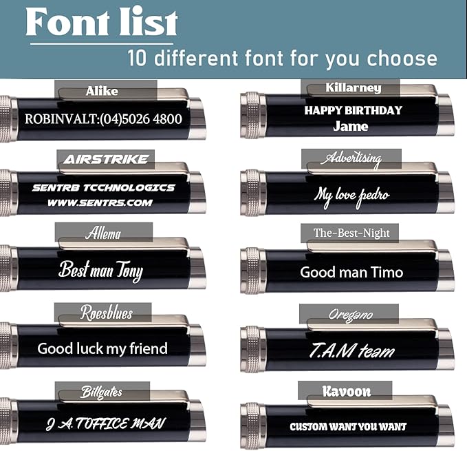 Ancolo Personalized Pens - Advertising Buesiness Gift Office Writing Set- Engraved with Your Message Name Company Team Name, Phone Number Perfect for Business Men 5 Pens/BOX