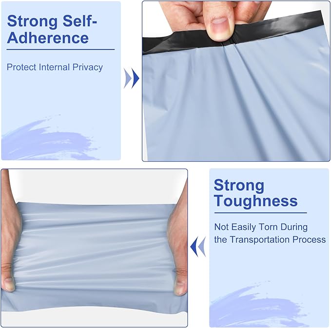 Poly Mailers 14.5x19, Large Poly Mailers 100 Pack, Shipping Mailers with Self Seal Adhesive, Waterproof and Tear-Proof Mailers Poly Bags for Small Business (Light Blue）