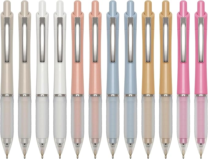 Ball Point Pen Black Ink Ballpoint Pens with Super Soft Grip Medium Point 1.0mm Office Pens (12-count)