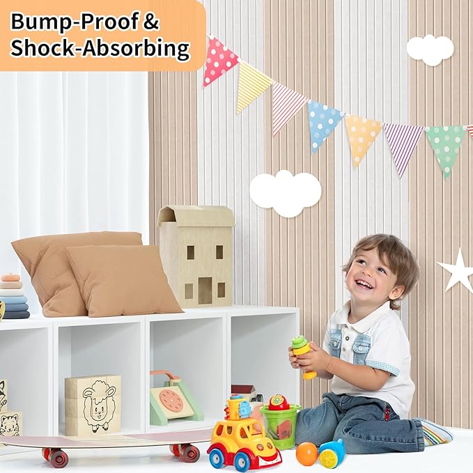 Smarpau Large Cork Board 48"X36", 12 Pack Felt Bulletin Boards, Corkboard Pin Board with 50 Removable Adhesive Tabs 35 Pushpins, Cork Wall Tiles for Office Home Classroom