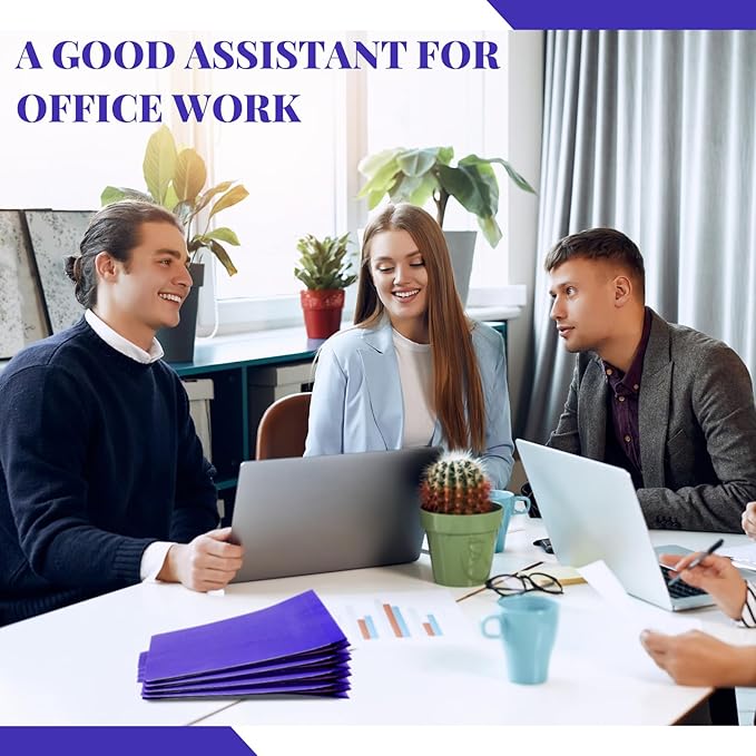 Skyygemm 48 Pcs Classification Folders Letter Size, 1 Divider Pressboard File Folder with Fasteners, Expanding File Organizer Bulk for Teachers, Clergy, Office, Church, Christmas Donations (Purple)