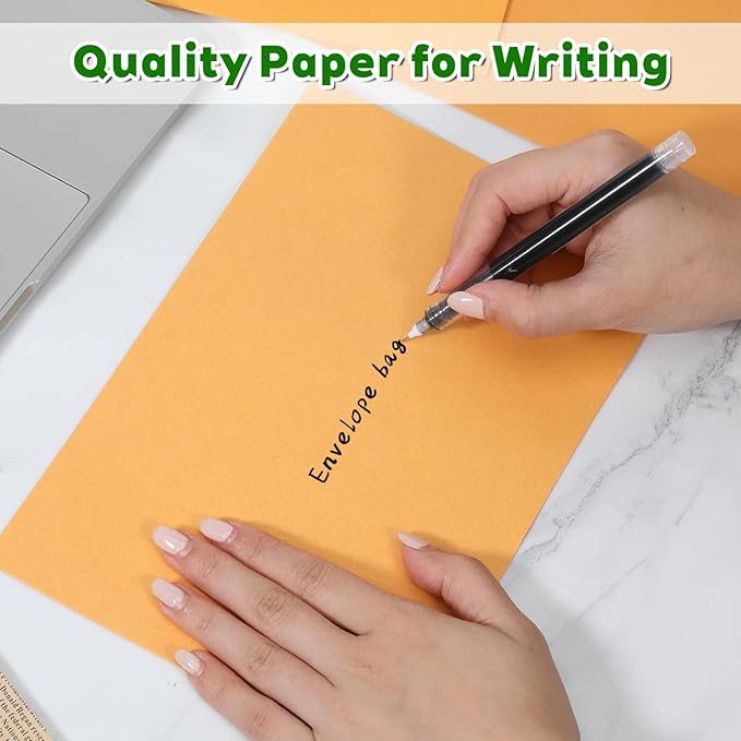 SHENLIU 100Pcs Clasp Envelopes, 3 Sizes Brown Paper Envelopes with Clasp Closure Yellow Manilla Folders for Home, Office, Business, Legal for Filing Storing Mailing Documents (9x12", 6x9", 5x7")