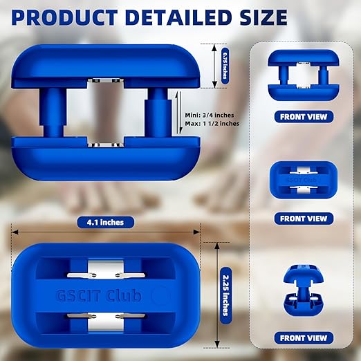 GSCIT Club Edge Banding Trimmer, with Tungsten Carbide Blades, Hand Planer Edge Bander for Burrs,Edge Corner Planer,Wood Chamfering Fillet Scraper,Edge Banding Cutter for PVC ABS Melamine (Blue)