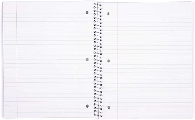 Mintra Office Durable Spiral Notebooks, 1 Subject, (Black, Wide Ruled 12pk), 100 Sheets, Poly Pocket, Moisture Resistant Cover, School, Office, Business, Professional