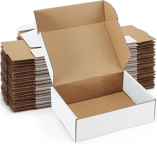Shipping Boxes 7x5x2 inches White Small Mailing Boxes 25 Pack Cardboard Corrugated Box Mailers