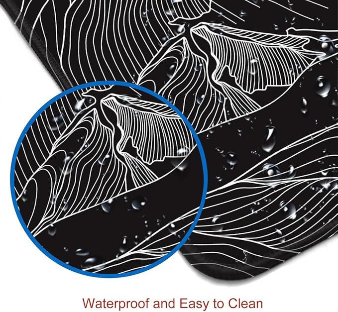 Large Mouse Pad Gaming, Mousepad with Stitched Edges, Non-Slip Rubber Base Keyboard Mouse Mat Desk Pad for Work, Game, Office, Home, Black and White Abstract Mountain