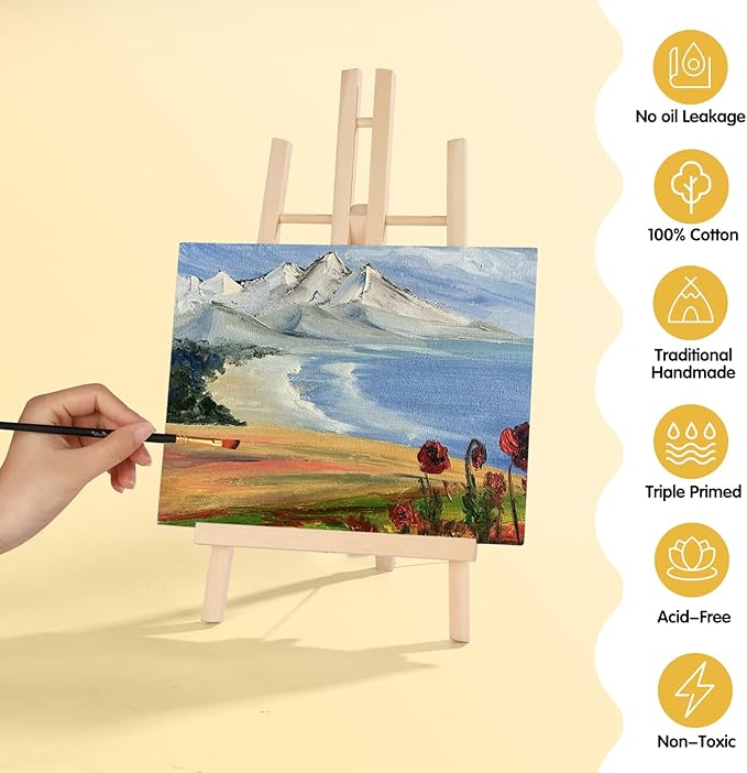 ESRICH Canvas Boards for Painting 8x10, 240 Pack Canvases for Painting Cotton Primed Acid Free Blank Canvas Panels for Oil Paint, Watercolor, Acrylic Paint, Gouache and Tempera.