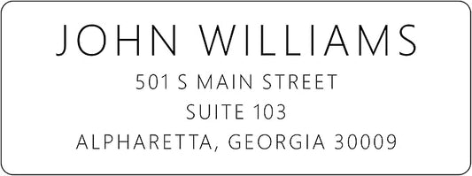 White Address Labels for Business - Personalized Return Address Labels, Custom Mailing Labels, Shipping Stickers for Envelopes and Packages (Sans Serif Font)