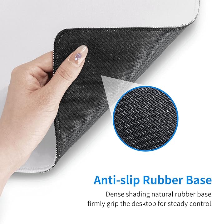 Grey White XL Extended Large Gaming Mouse Pad 31.5"x11.8" Non-Slip Rubber with Stitched Edges, Extra Long Desk Mat Computer Laptop Writing Mat for Desktop Office Home