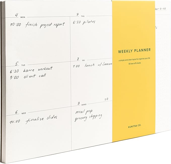 Daily and Weekly To-Do List Notepad – Desk Pad for Work and Study, Minimal, 11.7x8.3 Inches