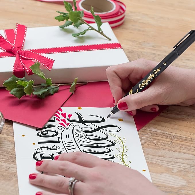Calligraphy Pen,Calligraphy Pens for Writing, Brush Pens Calligraphy Set for Beginners, Calligraphy markers, Black Archival Ink Pens,Hand Lettering Pen for Art Drawing, Sketching,Scrapbooking