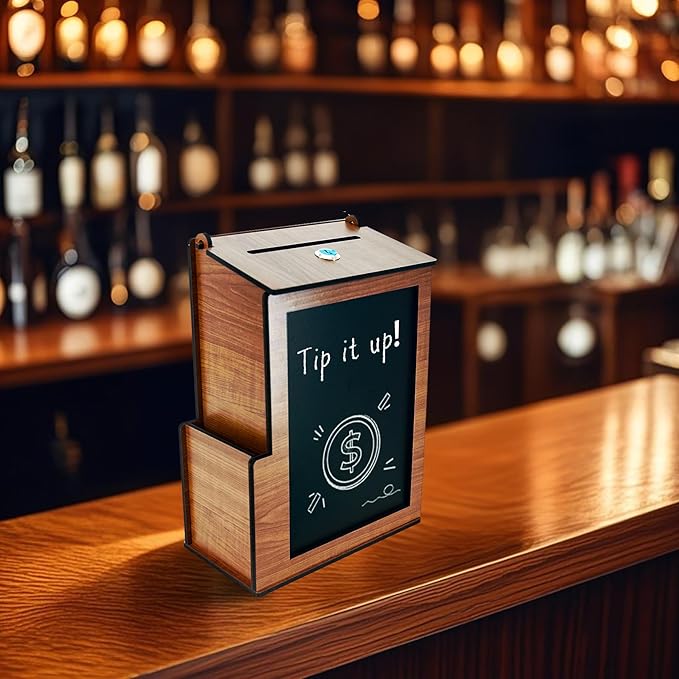 Shumei Lockable Box for Voting Suggestions Opinions and Tips - Wooden, Ideal for Offices Community Centers Bars and Banquet Halls