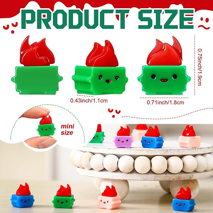 100 Pcs Mini Resin Dumpster Figurines Ornament Dumpster Desk Accessories Employee Appreciation Gifts Bulk Funny Thank You Gifts for Halloween Christmas Office Coworkers Teacher (Multi Colors)