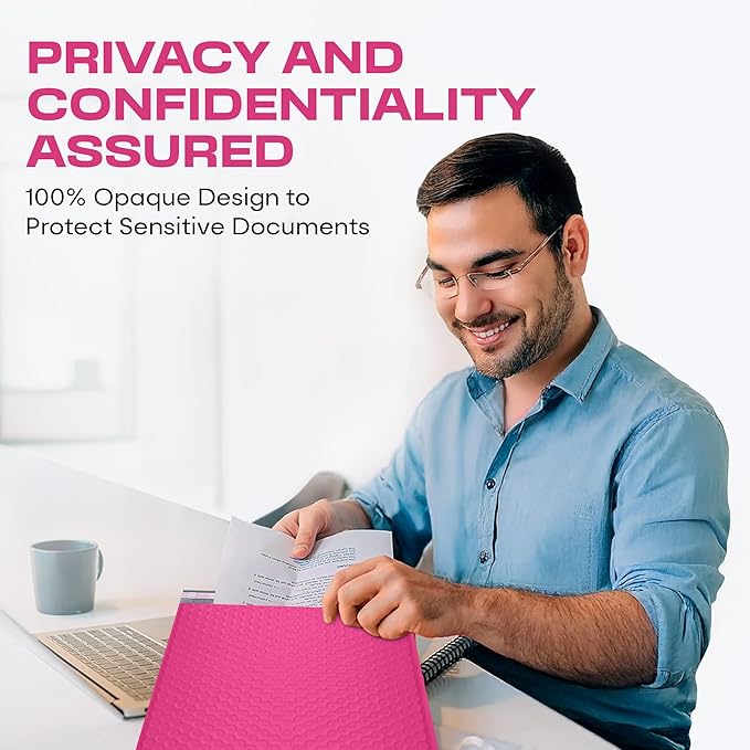 Hot Pink Poly Bubble Mailers 7.25x12 inch #1 | Self Seal Padded Envelopes | Cushioned Bubble Mailer | Usable Size 7.25x11 | WaterProof | Lightweight mailing Shipping Bags | 200 Pack Bulk