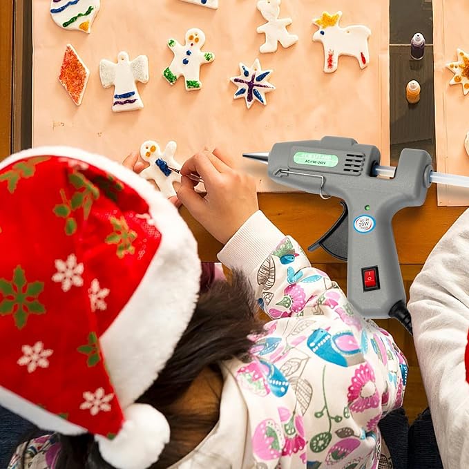 Mini Hot Glue Gun Kit with 30 Glue Sticks - Fast Preheating Hot Melt Gun, High Temp for School Crafts DIY Arts and Quick Home Repairs(Grey)