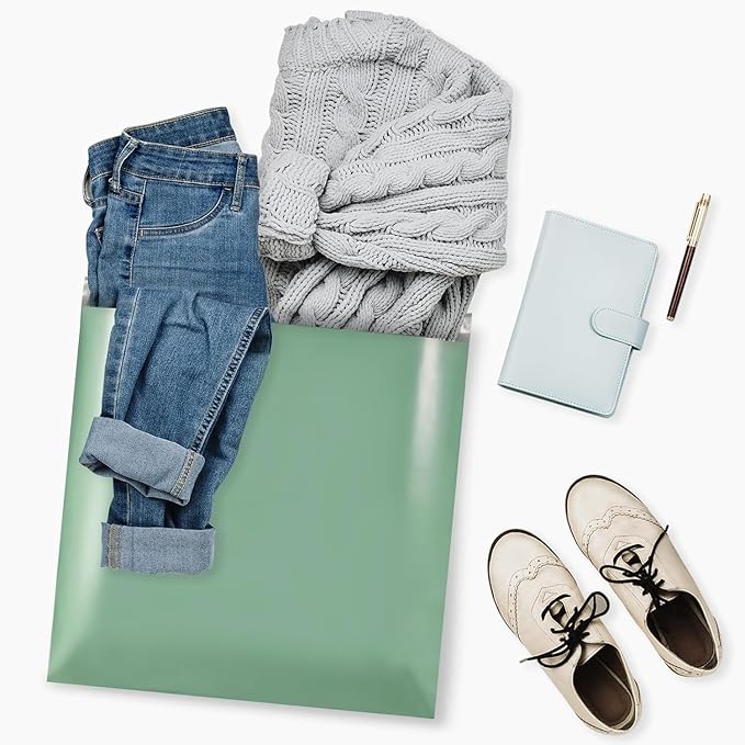 Metronic Large Poly Mailers 24x24 300 PCS, Strong Adhensive Shipping Bags for Clothing, Waterproof Shipping Envelopes for Small Business, Tear-resistant Mailers Poly Bags Bulk in Grayed Jade Green